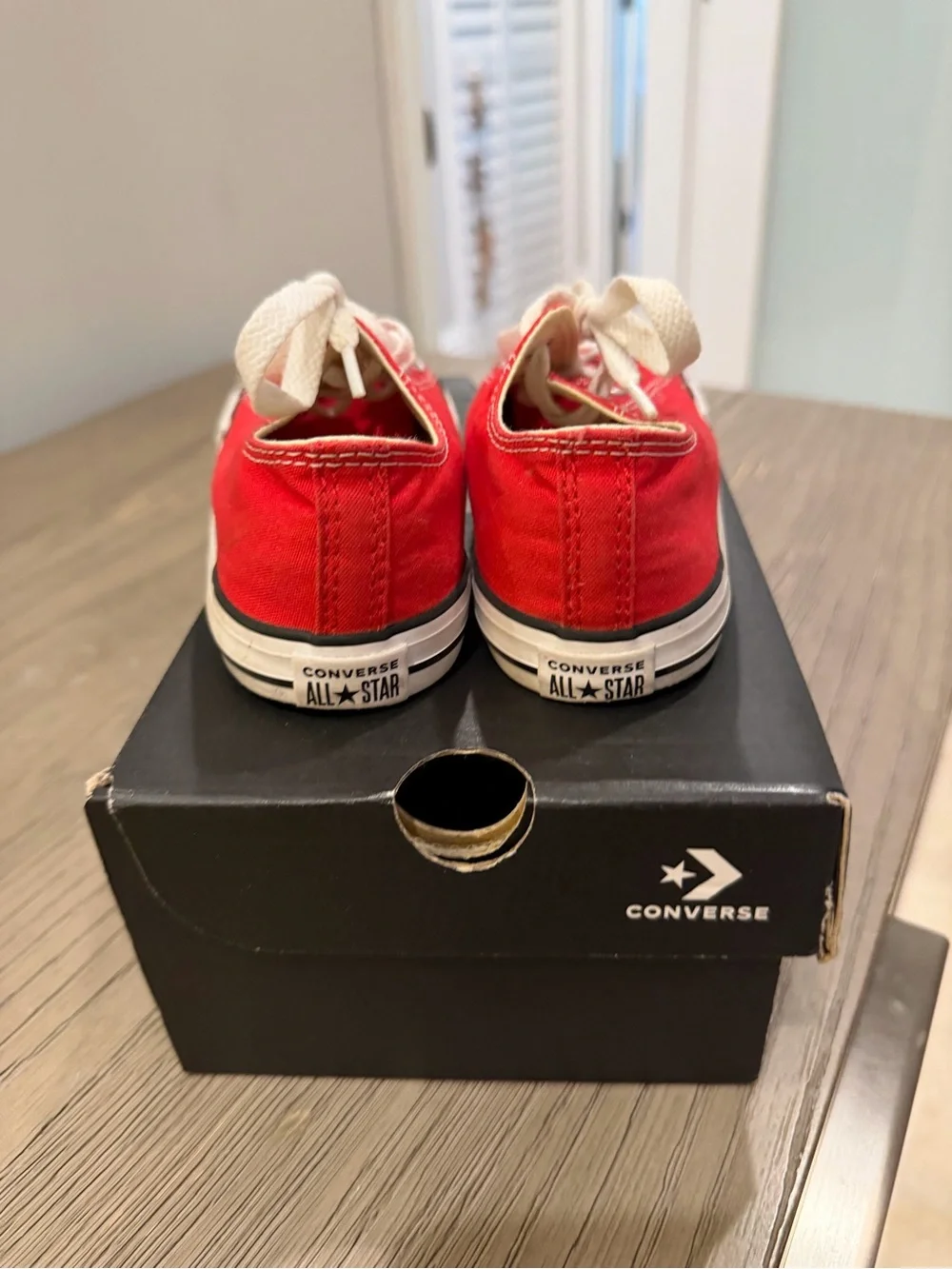 Converse Kids Red Canvas Low-Top Sneakers with White Accents